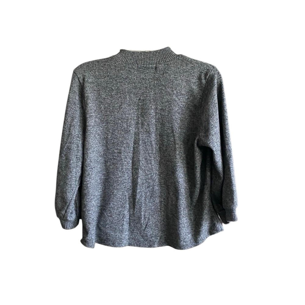 Adrienne Vittadini 3/4 Sleeve Gray Sweater with 1/4 Zip. Size Large. - Picture 5 of 8